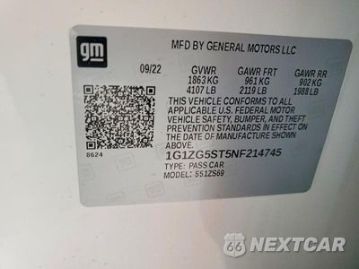 Zdjęcie 12 z 12 samochodu: 2022 CHEVROLET MALIBU RS VIN:1G1ZG5ST5NF214745 - miniatura