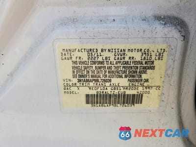 Zdjęcie 13 z 13 samochodu: 2011 NISSAN SENTRA 2.0 VIN:3N1AB6AP9BL726039 - miniatura