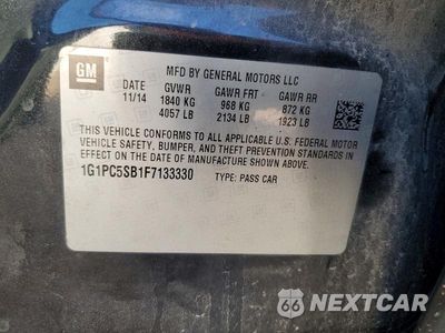 Zdjęcie 13 z 13 samochodu: 2015 CHEVROLET CRUZE LT VIN:1G1PC5SB1F7133330 - miniatura