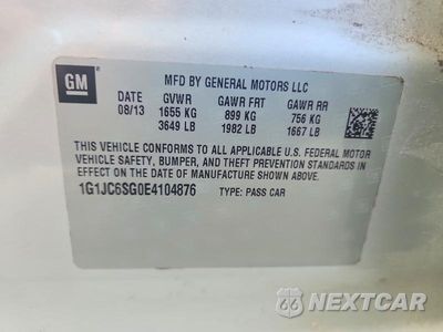 Zdjęcie 12 z 12 samochodu: 2014 CHEVROLET SONIC LT VIN:1G1JC6SG0E4104876 - miniatura