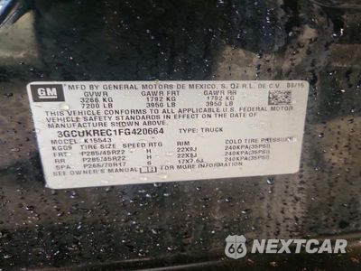 Zdjęcie 12 z 12 samochodu: 2015 CHEVROLET SILVERADO K1500 LT VIN:3GCUKREC1FG420664 - miniatura