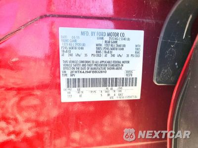 Zdjęcie 13 z 13 samochodu: 2015 FORD EDGE SEL VIN:2FMTK4J94FBB32810 - miniatura
