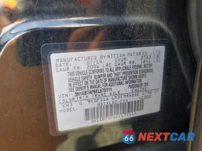 Zdjęcie 12 z 12 samochodu: 2014 NISSAN SENTRA SV VIN:3N1AB7AP6EL675111 - miniatura