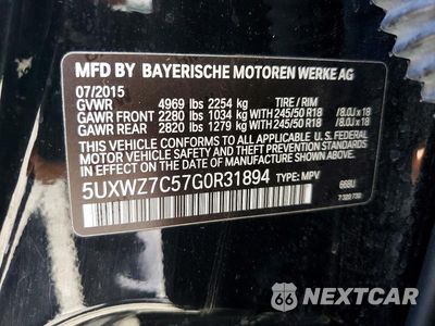 Zdjęcie 13 z 13 samochodu: 2016 BMW X3 SDRIVE28I VIN:5UXWZ7C57G0R31894 - miniatura