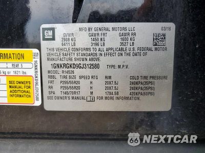 Zdjęcie 14 z 14 samochodu: 2016 CHEVROLET TRAVERSE LT VIN:1GNKRGKD9GJ312580 - miniatura