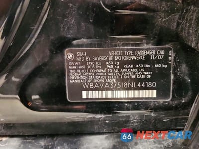 Zdjęcie 12 z 12 samochodu: 2008 BMW 328 I VIN:WBAVA37518NL44180 - miniatura