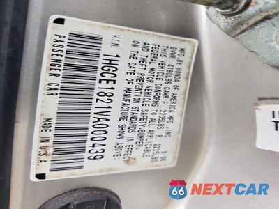 Zdjęcie 12 z 12 samochodu: 1997 HONDA ACCORD LX VIN:1HGCE1821VA000439 - miniatura
