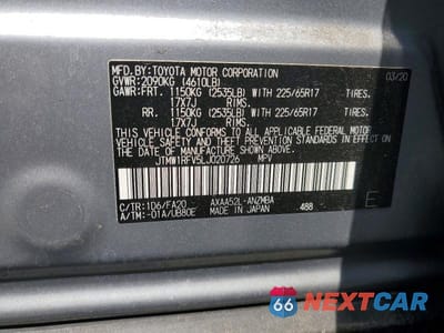 Zdjęcie 14 z 14 samochodu: 2020 TOYOTA RAV4 XLE VIN:JTMW1RFV5LJ020726 - miniatura