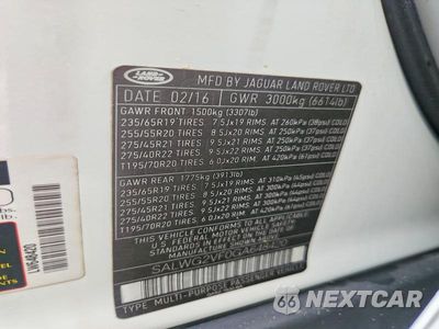 Zdjęcie 13 z 13 samochodu: 2016 LAND ROVER RANGE ROVER SPORT SE VIN:SALWG2VF0GA648420 - miniatura