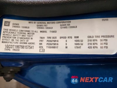 Zdjęcie 12 z 12 samochodu: 2009 CHEVROLET COLORADO VIN:1GCDT199798157541 - miniatura