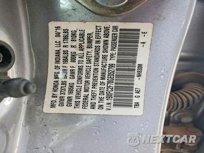 Zdjęcie 12 z 12 samochodu: 2016 HONDA CIVIC EX VIN:19XFC2F78GE052799 - miniatura