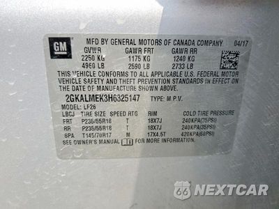 Zdjęcie 14 z 14 samochodu: 2017 GMC TERRAIN SLE VIN:2GKALMEK3H6325147 - miniatura