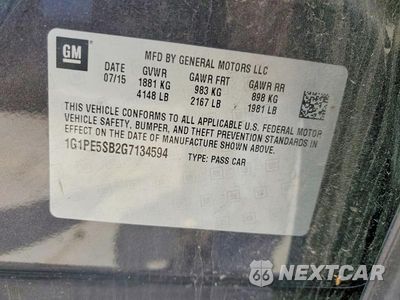 Zdjęcie 12 z 12 samochodu: 2016 CHEVROLET CRUZE LIMITED LT VIN:1G1PE5SB2G7134594 - miniatura