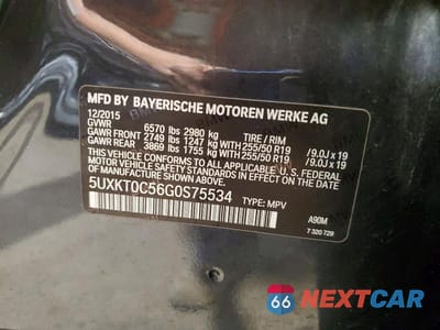 Zdjęcie 13 z 13 samochodu: 2016 BMW X5 XDR40E VIN:5UXKT0C56G0S75534 - miniatura