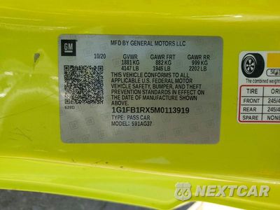 Zdjęcie 12 z 12 samochodu: 2021 CHEVROLET CAMARO LS VIN:1G1FB1RX5M0113919 - miniatura