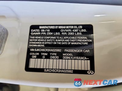 Zdjęcie 12 z 12 samochodu: 2017 INFINITI QX30 PREMIUM VIN:SJKCH5CR3HA025992 - miniatura