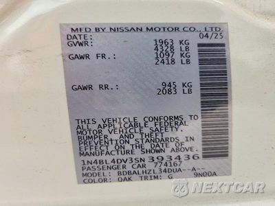 Zdjęcie 12 z 12 samochodu: 2025 NISSAN ALTIMA SV VIN:1N4BL4DV3SN393436 - miniatura