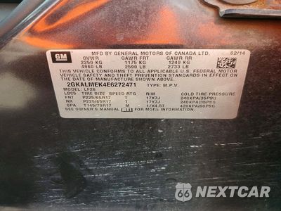 Zdjęcie 13 z 13 samochodu: 2014 GMC TERRAIN SLE VIN:2GKALMEK4E6272471 - miniatura