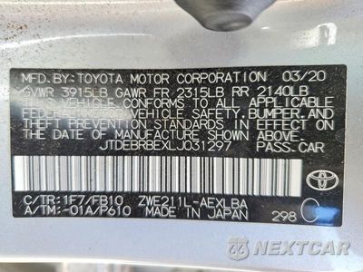 Zdjęcie 13 z 13 samochodu: 2020 TOYOTA COROLLA LE VIN:JTDEBRBEXLJ031297 - miniatura