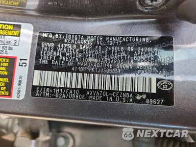 Zdjęcie 12 z 12 samochodu: 2018 TOYOTA CAMRY LE VIN:4T1B11HK1JU535054 - miniatura
