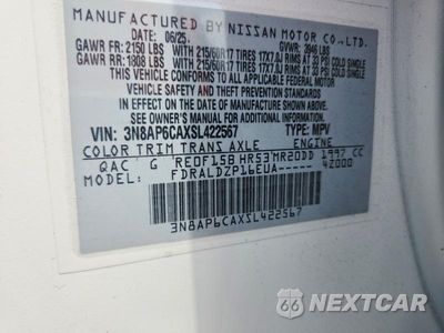 Zdjęcie 14 z 14 samochodu: 2025 NISSAN KICKS SV VIN:3N8AP6CAXSL422567 - miniatura