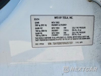 Zdjęcie 12 z 12 samochodu: 2024 TESLA MODEL Y VIN:7SAYGDEF8RA257201 - miniatura