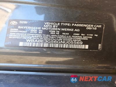 Zdjęcie 12 z 12 samochodu: 2016 BMW 328 XI SULEV VIN:WBA8E3G56GNU05569 - miniatura