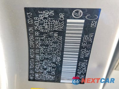 Zdjęcie 12 z 12 samochodu: 2013 LEXUS ES 300H VIN:JTHBW1GG7D2020044 - miniatura