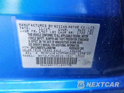 Zdjęcie 12 z 12 samochodu: 2020 NISSAN VERSA SV VIN:3N1CN8EV7LL850798 - miniatura