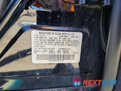 Zdjęcie 13 z 13 samochodu: 2012 INFINITI G25 SEDAN X VIN:JN1DV6AR1CM731037 - miniatura