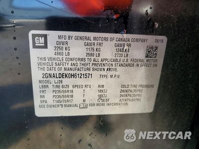 Zdjęcie 14 z 14 samochodu: 2017 CHEVROLET EQUINOX PREMIER VIN:2GNALDEK0H6121571 - miniatura