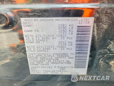 Zdjęcie 13 z 13 samochodu: 2019 NISSAN ROGUE SL VIN:5N1AT2MT2KC756079 - miniatura