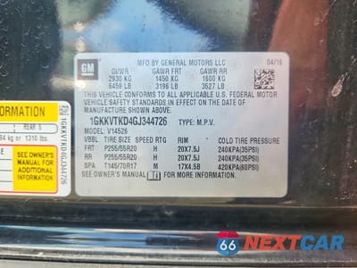 Zdjęcie 13 z 13 samochodu: 2016 GMC ACADIA DENALI VIN:1GKKVTKD4GJ344726 - miniatura