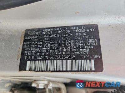 Zdjęcie 14 z 14 samochodu: 2006 HYUNDAI TUCSON GLS VIN:KM8JN12D76U264955 - miniatura