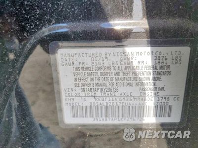 Zdjęcie 12 z 12 samochodu: 2019 NISSAN SENTRA SV VIN:3N1AB7AP1KY296726 - miniatura
