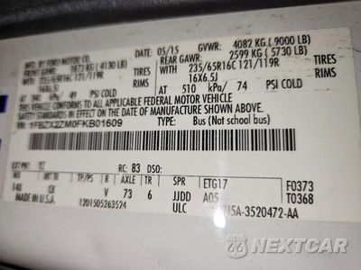 Zdjęcie 13 z 13 samochodu: 2015 FORD TRANSIT T-350 VIN:1FBZX2ZM0FKB01609 - miniatura