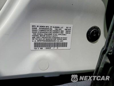 Zdjęcie 13 z 13 samochodu: 2016 HONDA PILOT EX VIN:5FNYF5H38GB035426 - miniatura