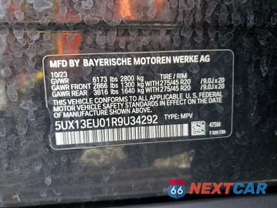 Zdjęcie 14 z 14 samochodu: 2024 BMW X5 SDRIVE 40I VIN:5UX13EU01R9U34292 - miniatura