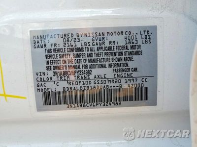 Zdjęcie 12 z 12 samochodu: 2023 NISSAN SENTRA SV VIN:3N1AB8CV6PY324982 - miniatura