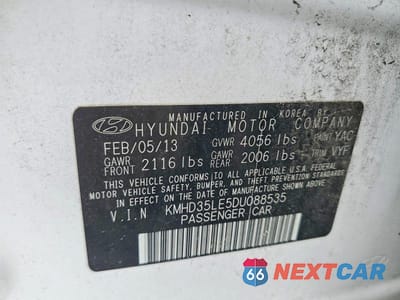 Zdjęcie 12 z 12 samochodu: 2013 HYUNDAI ELANTRA GT BASE VIN:KMHD35LE5DU088535 - miniatura