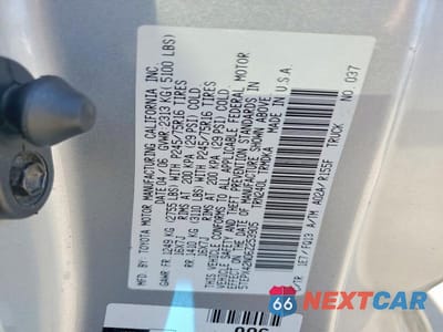 Zdjęcie 12 z 12 samochodu: 2006 TOYOTA TACOMA BASE VIN:5TEPX42N06Z253905 - miniatura