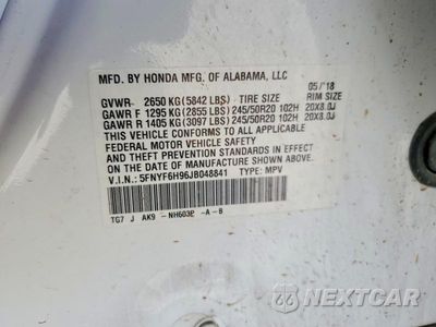 Zdjęcie 13 z 13 samochodu: 2018 HONDA PILOT TOURING VIN:5FNYF6H96JB048841 - miniatura
