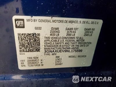 Zdjęcie 14 z 14 samochodu: 2022 CHEVROLET EQUINOX LT VIN:3GNAXUEV9NL175599 - miniatura