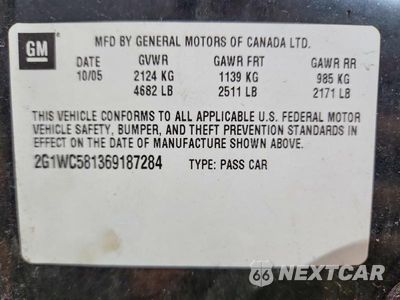 Zdjęcie 12 z 12 samochodu: 2006 CHEVROLET IMPALA LT VIN:2G1WC581369187284 - miniatura