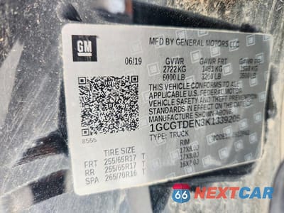 Zdjęcie 12 z 12 samochodu: 2019 CHEVROLET COLORADO Z71 VIN:1GCGTDEN3K1339205 - miniatura