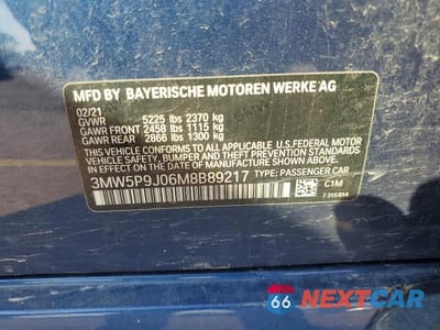 Zdjęcie 12 z 12 samochodu: 2021 BMW 330XE VIN:3MW5P9J06M8B89217 - miniatura