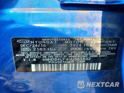 Zdjęcie 12 z 12 samochodu: 2017 HYUNDAI ELANTRA VALUE EDITION VIN:KMHD84LF4HU361832 - miniatura