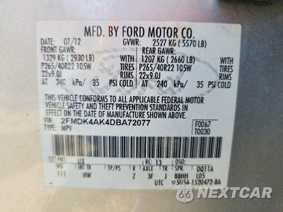 Zdjęcie 14 z 14 samochodu: 2013 FORD EDGE SPORT VIN:2FMDK4AK4DBA72077 - miniatura
