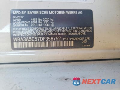Zdjęcie 13 z 13 samochodu: 2013 BMW 328 I VIN:WBA3A5C57DF356752 - miniatura