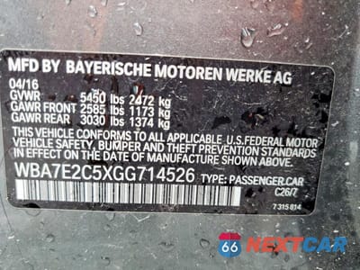 Zdjęcie 12 z 12 samochodu: 2016 BMW 740 I VIN:WBA7E2C5XGG714526 - miniatura